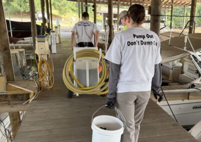 Crew walking with supplies