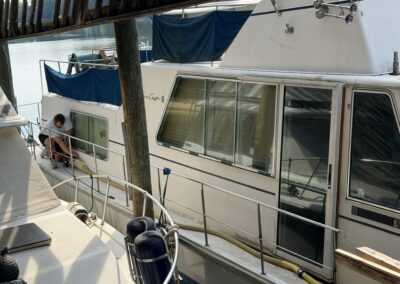 Stephen on houseboat